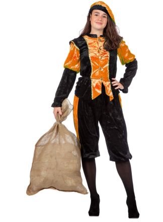 Pietenpak Budget 3dlg. zwart-oranje