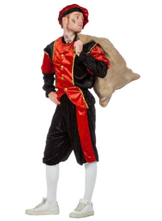 Pietenpak Budget 3dlg. zwart-rood