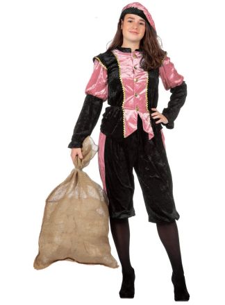 Pietenpak Budget 3dlg. zwart-pink