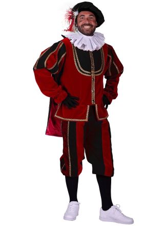 Pietenpak fluweel cape "Tarrago" rood