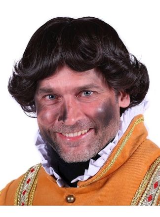 Pieten pruik ''Midas'' Donkerbruin