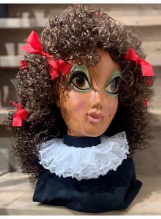 Pietenpruik Pepita bruin rode strikjes