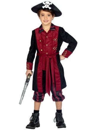 Pirate outfit burgundy/black 3dlg.