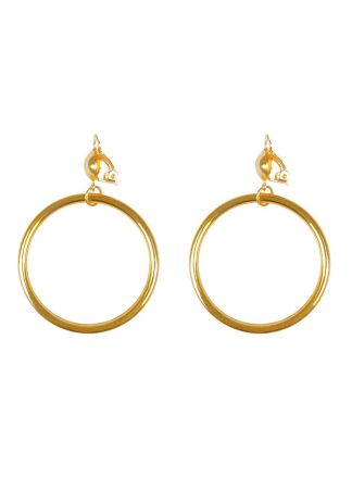 Gouden piraten clip oorbellen rond 2st.