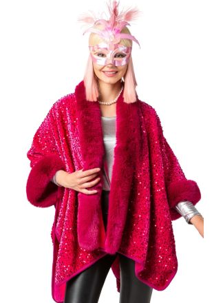 Pailletten poncho pink (one size)