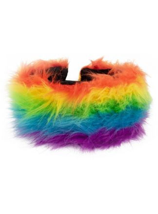 Hoofdband bont regenboog kleuren