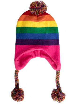 Gebreide Regenboog ijsmuts