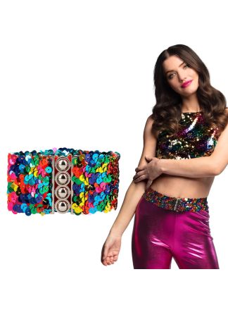 Riem pailletten Rainbow(60-110 x5cm)