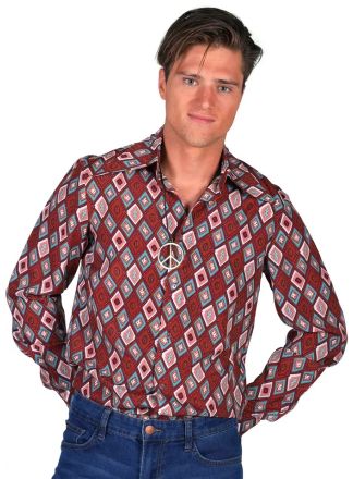 Retro heren blouse bruin