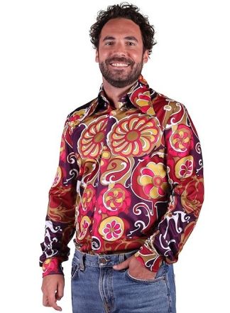 Heren blouse RETRO Rood