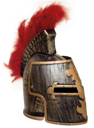 Ridderhelm plastic met rode pluim