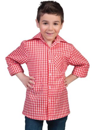 Rode geruite blouse kind