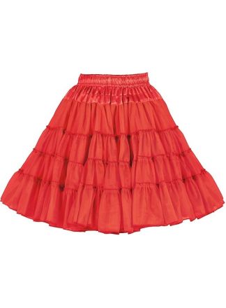 Luxe Lange petticoat 3 lagen rood 52cm.