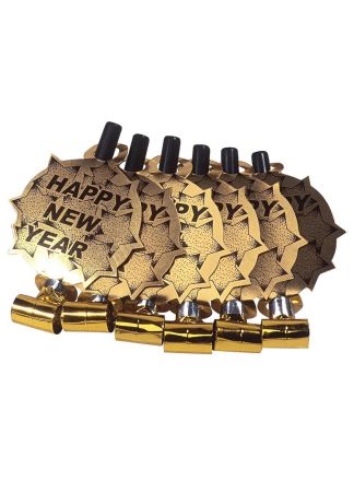 NEW YEAR Roltongen goud 6stuks