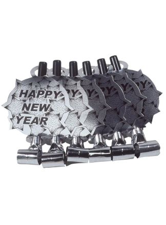 NEW YEAR Roltongen zilver 6stuks