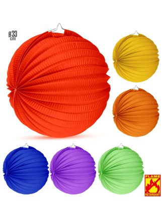 12x Brandvertragende lampions 33cm. assortie kleuren