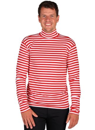 Rood-wit Gestreepte herenshirt kol