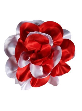 Satijnen rood-witte bloemtje