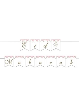 Letterbanner Eid Mubarak roze