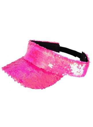 Roze Zonneklep met pailletten