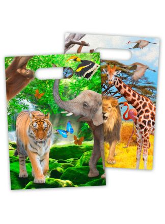 Safari Plastic Zakjes 8stuks 29x18cm.