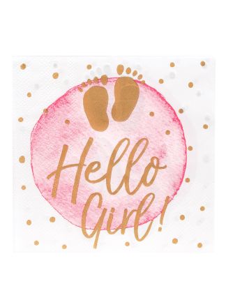 Servetten 33x33cm. Hello Girl! 6stuks