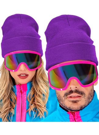 Skimuts/beanie paars