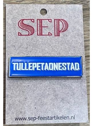 Pinneke gemeente naambord TULLETAONESTAD (5x1,5cm.)