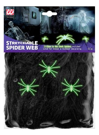 Zwarte Spinrag 50 gram.