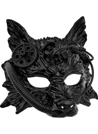 Steampunk Wolf masker zwart