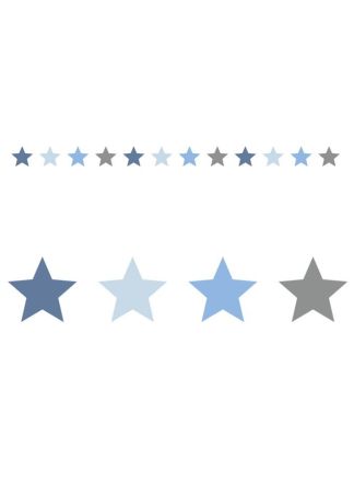 Decoratie Slinger Ster blauw 2,5mtr