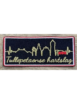 Strijkembleem Tulleptaonse hartslag (9x4cm.)
