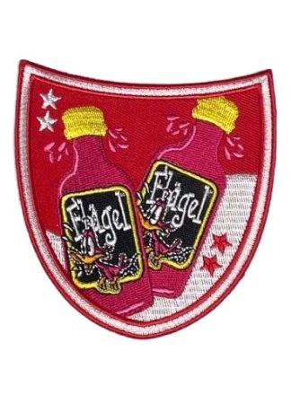 Embleem Flugel 9x9cm. (voor 2 flesjes)