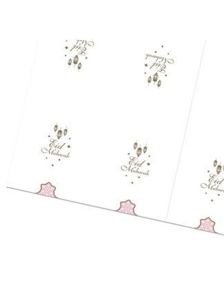 Tafelkleed Eid Mubarak roze 120X180cm