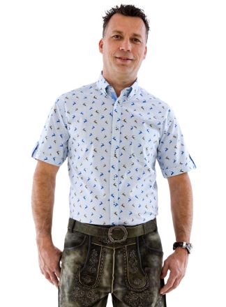 Tiroler blouse Hert motief (korte mouwen)