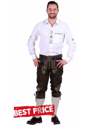 Lederhose 3/4 Jurgen donkerbruin