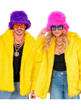 Unisex bontjas geel - halflang model