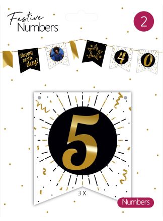 Cijfers voor letter slinger "5" 3 stuks