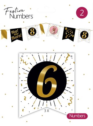 Cijfers voor letter slinger "6" 3 stuks