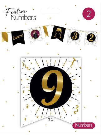 Cijfers voor letter slinger "9" 3 stuks