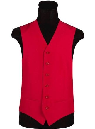 Heren vest uni kleur rood