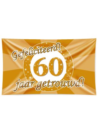 Gevel vlag 60 jaar getrouwd 150x90cm.