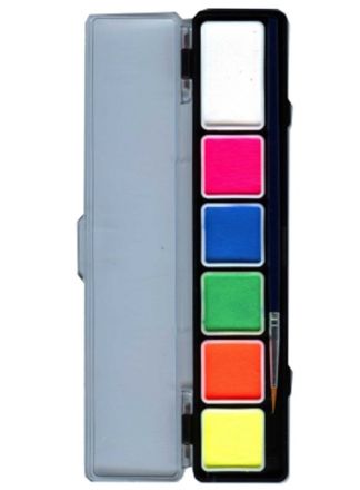 Hobby watercolor palet neon colours 5x3 gram + 1x6 gram