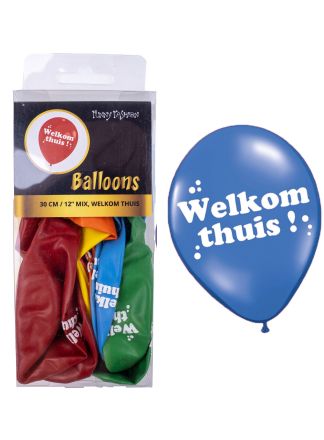 12 Multi ballonnen Welkom thuis