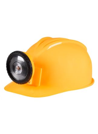 Werkhelm geel met lamp plastic