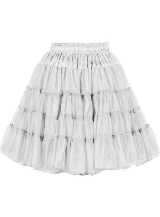 Lange petticoat 2 lagen wit 52cm.
