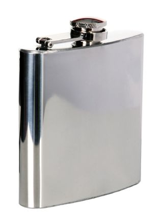 Zakfles Chroom zilver 180ml.