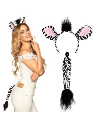 Safari Zebra set (tiara en staart)