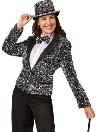 Zilveren pailleten dames colbert