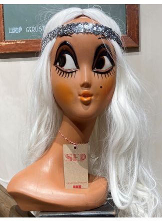 Hoofdband pailletten zilver